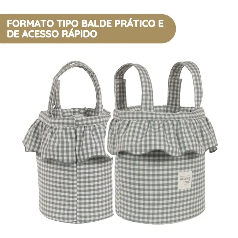 Walking Mum Mala Organizadora Bucket Praliné Vichy - Matcha