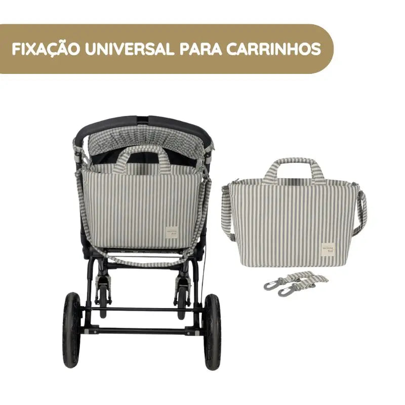 Walking Mum Mala de Passeio Praliné Rayas - Matcha