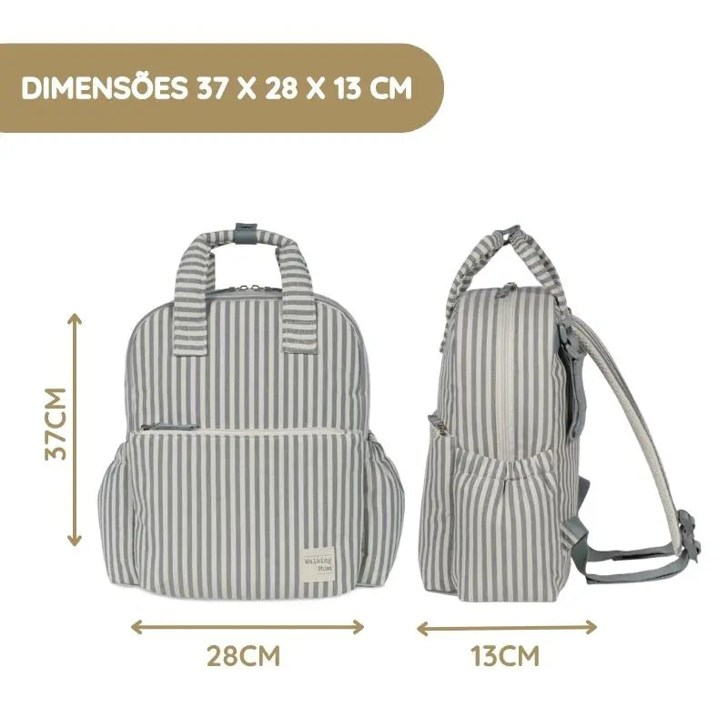 Walking Mum Mochila Praliné Rayas - Matcha
