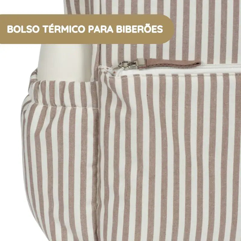 Walking Mum Mochila Praliné Rayas - Moka