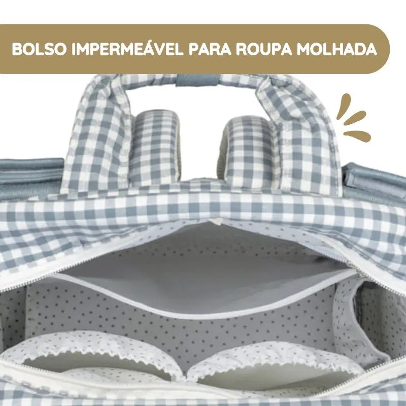 Walking Mum Mochila Praliné Vichy - Matcha