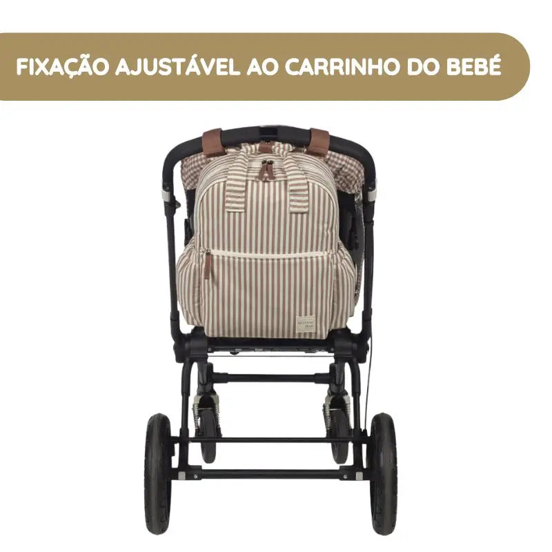 Walking Mum Mochila Praliné Rayas - Moka