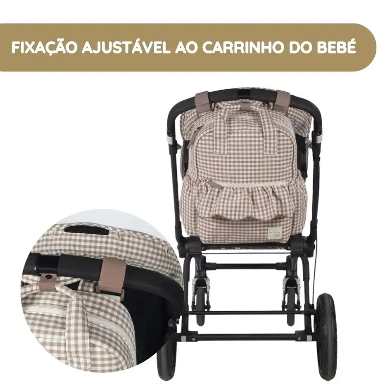 Walking Mum Mochila Praliné Vichy - Moka
