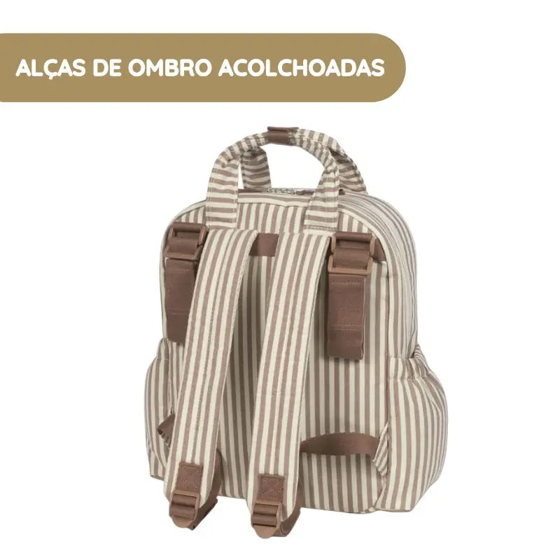 Walking Mum Mochila Praliné Rayas - Moka