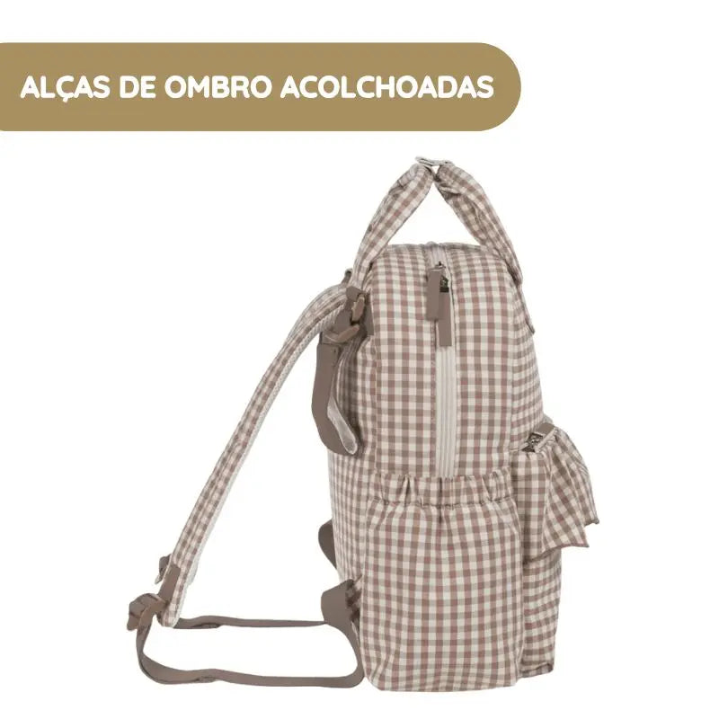 Walking Mum Mochila Praliné Vichy - Moka