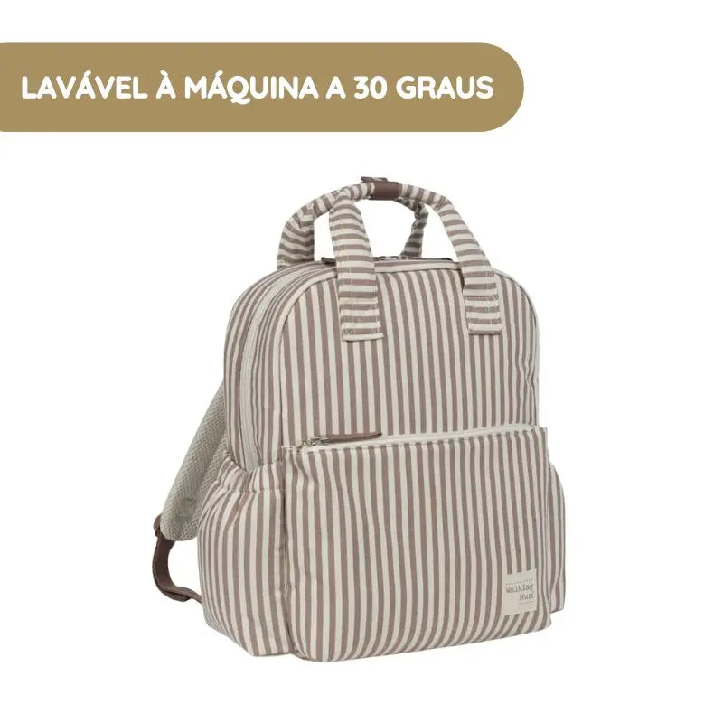 Walking Mum Mochila Praliné Rayas - Moka