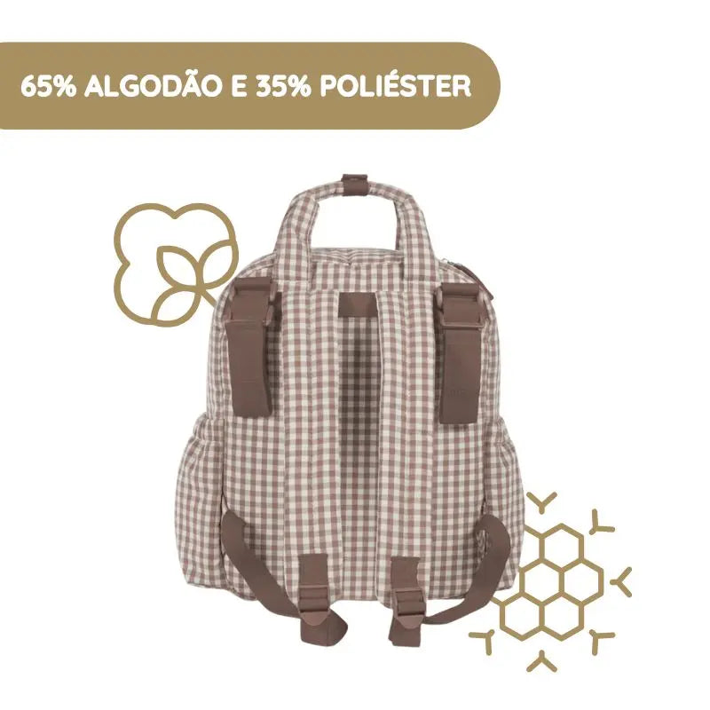 Walking Mum Mochila Praliné Vichy - Moka