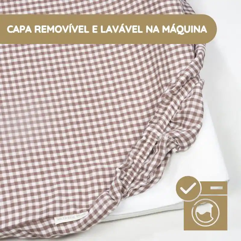 Walking Mum Muda Fraldas em Espuma com Forra Praliné Vichy - Moka