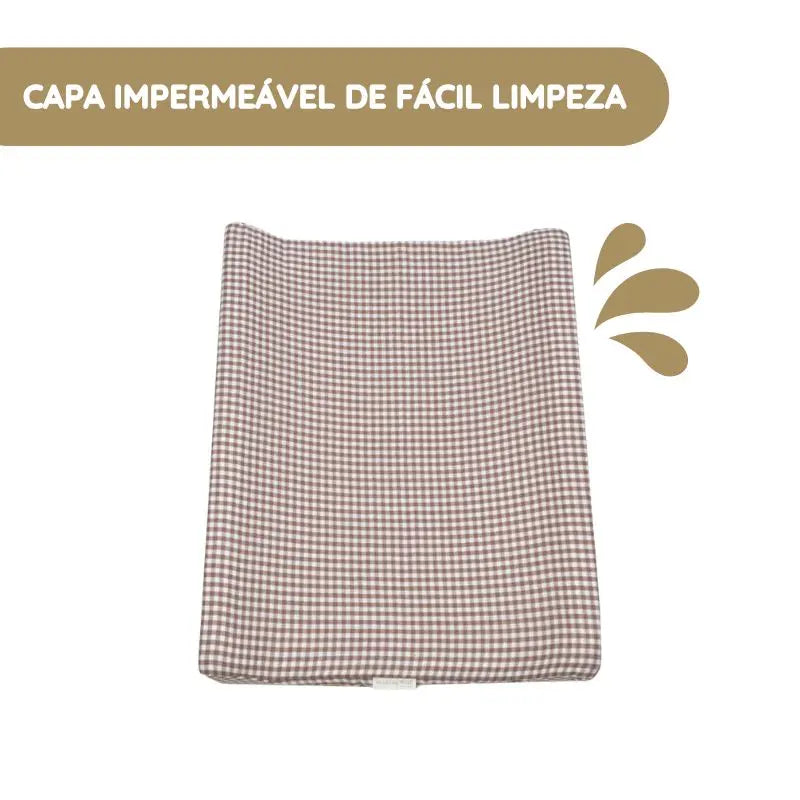 Walking Mum Muda Fraldas em Espuma com Forra Praliné Vichy - Moka