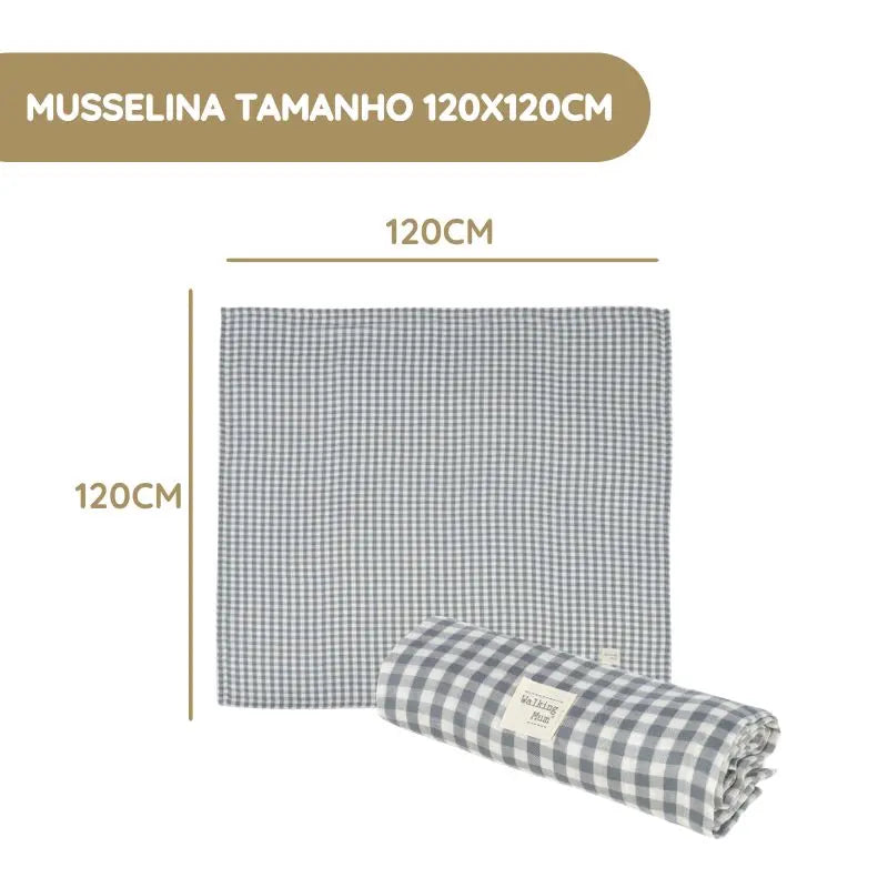 Walking Mum Musselina Praliné Vichy - Matcha