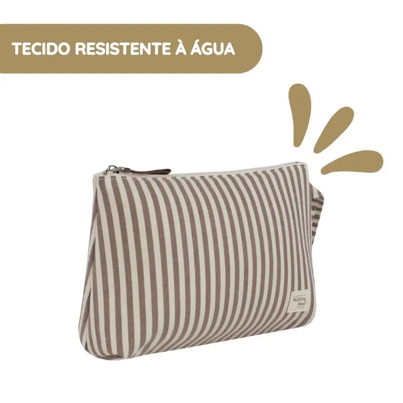 Walking Mum Necessaire Praliné Rayas - Moka