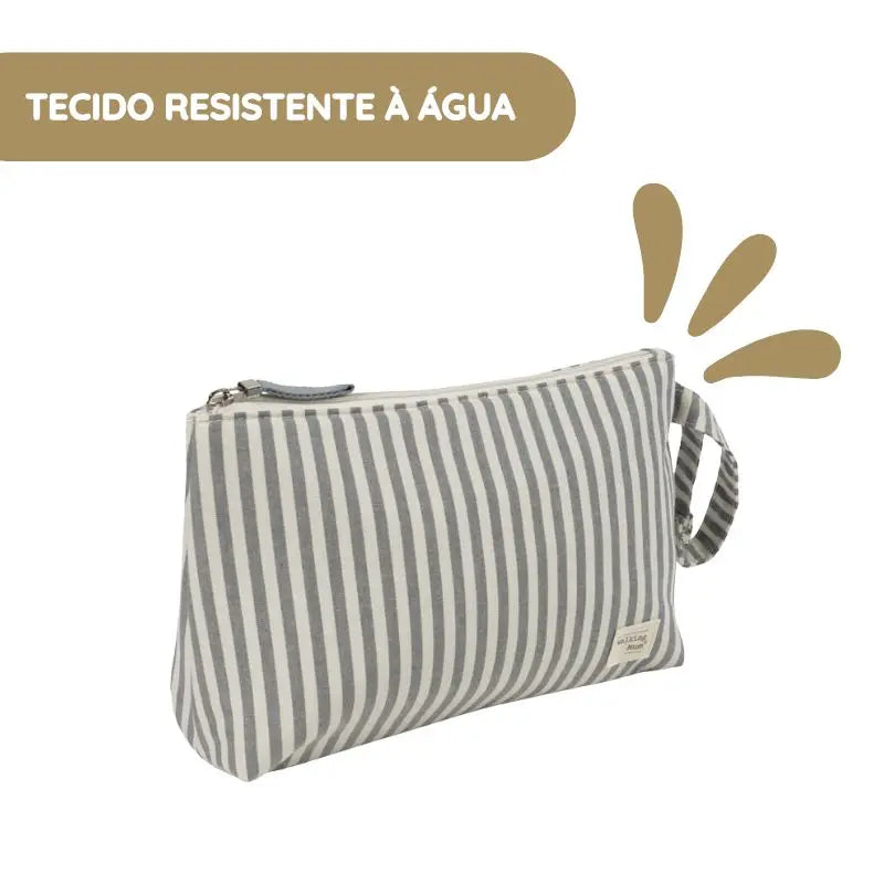 Walking Mum Necessaire Praliné Rayas - Matcha