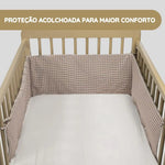 Walking Mum Protetor de Berço 120x60 cm Praliné Vichy/Rayas - Moka