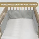 Walking Mum Protetor de Berço 120x60 cm Praliné Vichy/Rayas - Matcha