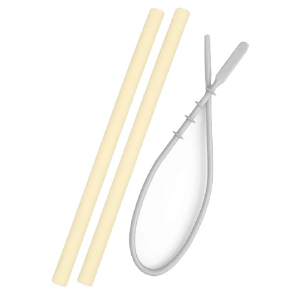 Minikoioi Palhas em Silicone com Escova 2uni. - Amarela