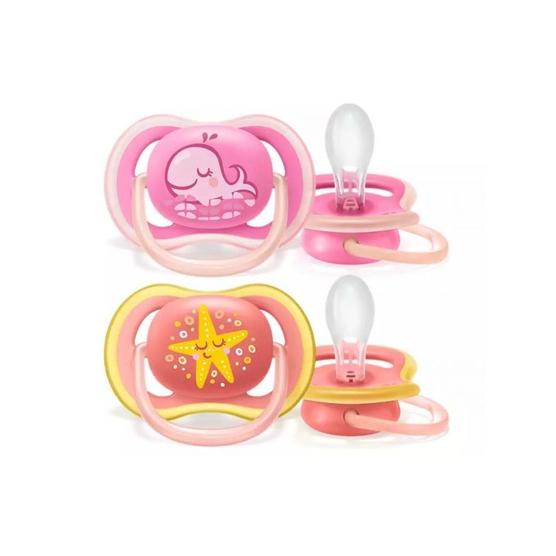 Philips Avent - 2 Chupetas - Ultra Air - Deco - 6-18 M - Menina
