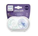 Philips Avent - 2 Chupetas - Ultra Soft Deco 0-6M - Menino