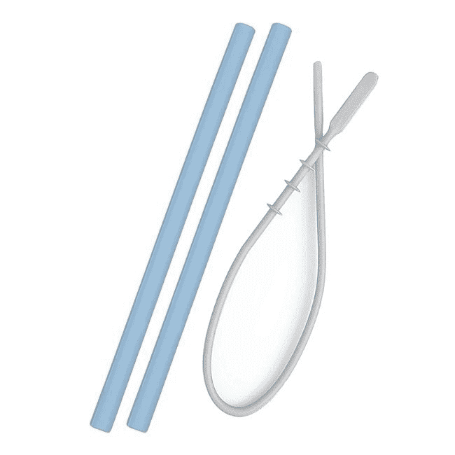 Minikoioi Palhas em Silicone com Escova 2uni. - Azul