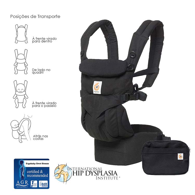 Ergobaby Omni Clássico Negro - Mochila Portabebé