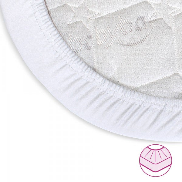 Babybay Lençol Ajustável Jersey Deluxe Algodão Orgânico para modelo Original - branco