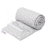Babybay Protetor de Grades Piqué para Maxi, Boxspring, Comfort e Comfort Plus - cinza c/ estrelas brancas