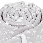 Babybay Protetor de Grades Piqué para Maxi, Boxspring, Comfort e Comfort Plus - cinza c/ estrelas brancas
