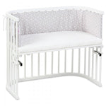 Babybay Protetor de Grades Piqué para Maxi, Boxspring, Comfort e Comfort Plus - cinza c/ estrelas brancas