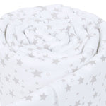 Babybay Protetor de Grades Piqué para Maxi, Boxspring, Comfort e Comfort Plus - branco c/ estrelas cinza claro