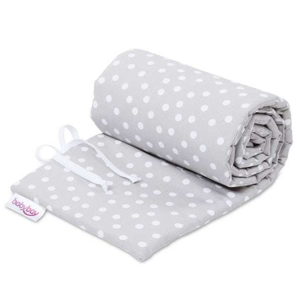 Babybay Protetor de Grades Piqué para modelo Original - cinza e pontos brancos