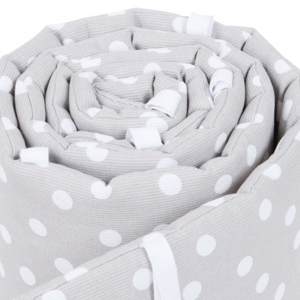 Babybay Protetor de Grades Piqué para modelo Original - cinza e pontos brancos