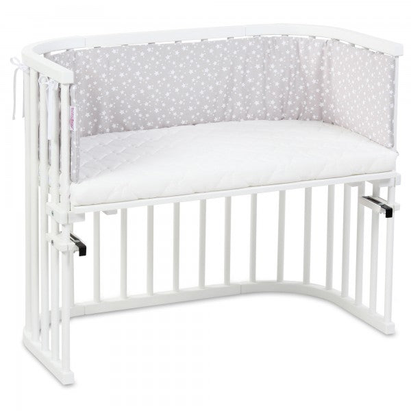 Babybay Protetor de Grades Piqué para modelo Original - cinza e estrelas brancas