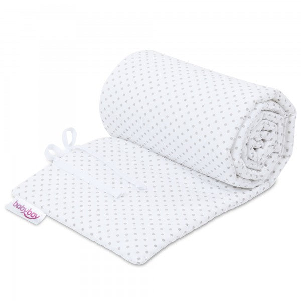 Babybay Protetor de Grades Piqué para modelo Original - branco c/ pontos cinza claro