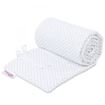 Babybay Protetor de Grades Piqué para modelo Original - branco c/ pontos cinza claro