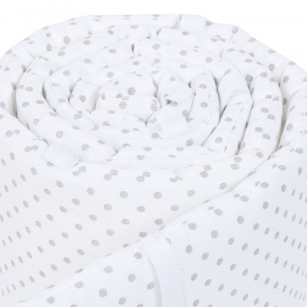 Babybay Protetor de Grades Piqué para modelo Original - branco c/ pontos cinza claro