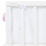 Babybay Protetor de Grades Piqué para modelo Original - branco c/ pontos cinza claro