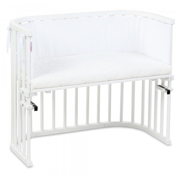 Babybay Protetor de Grades Piqué para modelo Original - branco c/ pontos cinza claro