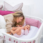 Babybay Protetor de Grades Piqué para modelo Original - branco c/ pontos cinza claro
