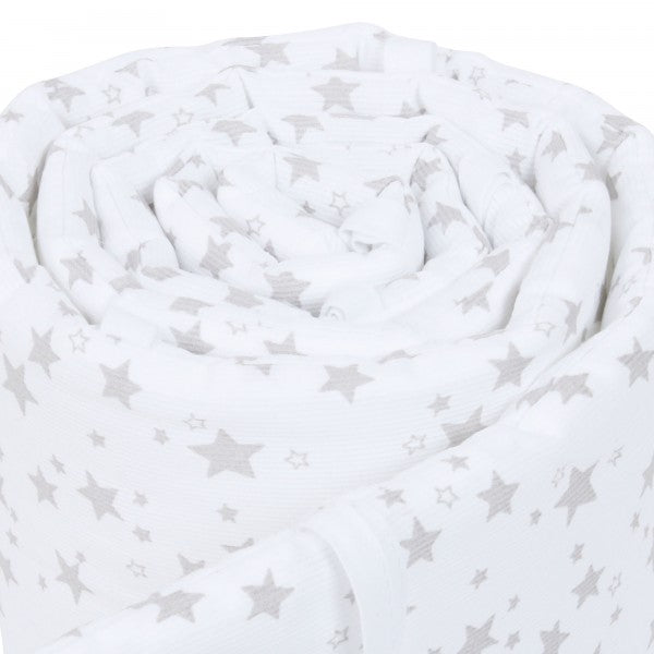 Babybay Protetor de Grades Piqué para modelo Original - branco e estrelas cinza claro