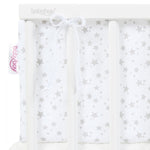 Babybay Protetor de Grades Piqué para modelo Original - branco e estrelas cinza claro