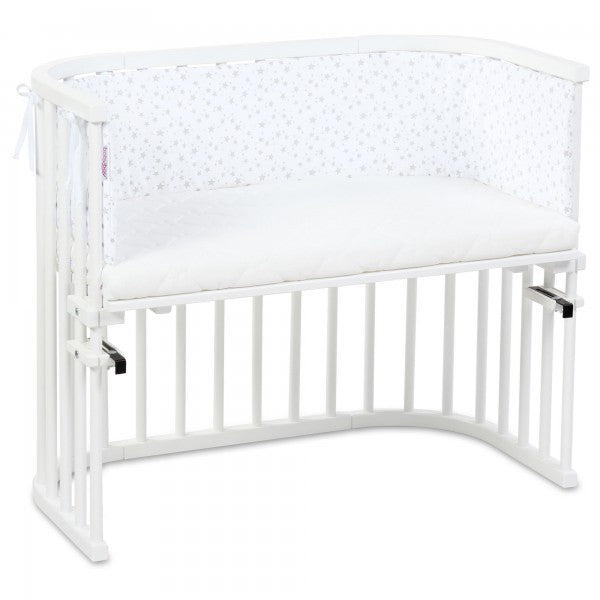 Babybay Protetor de Grades Piqué para modelo Original - branco e estrelas cinza claro