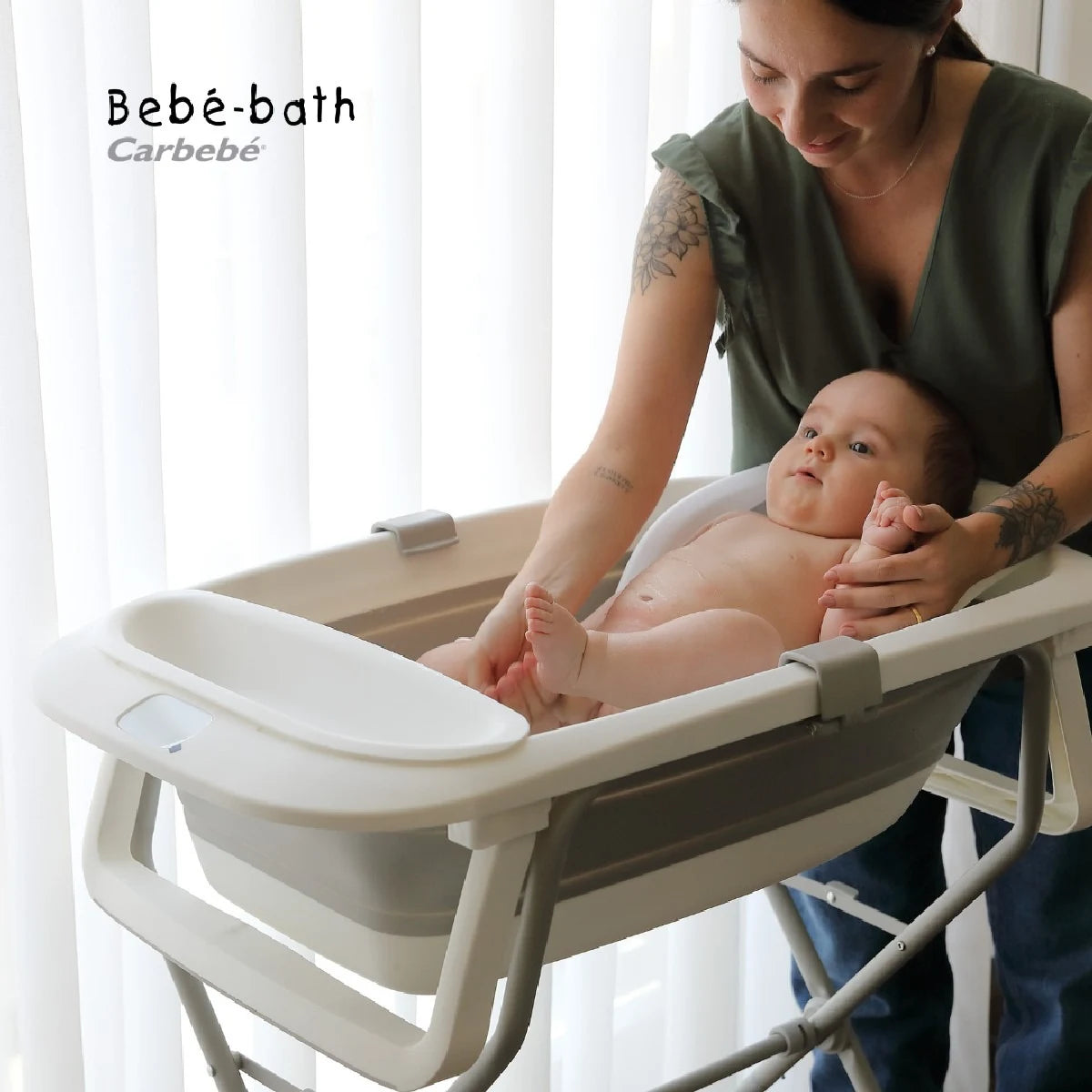 Bébécar Banheira Bebé Bath + Suporte - Cinza