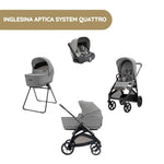 Carrinho de Bebé Inglesina Aptica System Quattro - Crystal Grey