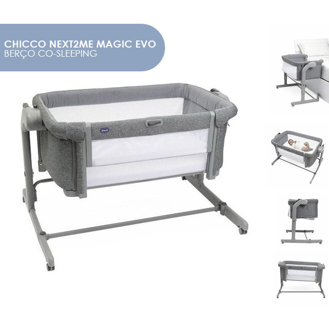 Chicco Berço Next2Me Magic Evo - Dark Grey