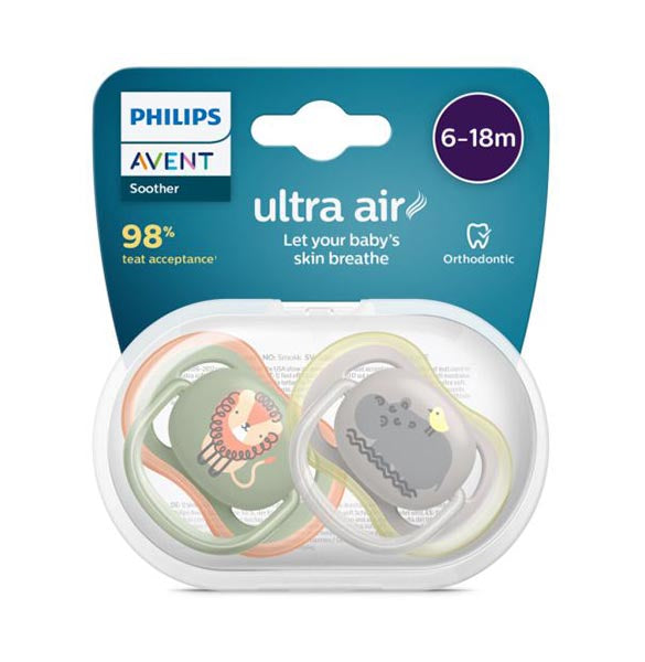Philips Avent - 2 Chupetas - Ultra Air Trendy 6-18M - Menina