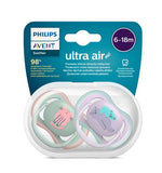 Philips Avent - 2 Chupetas - Ultra Air Trendy 6-18M - Menino