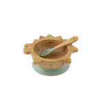 Citron Taça de Bambú com Colher - Dino verde