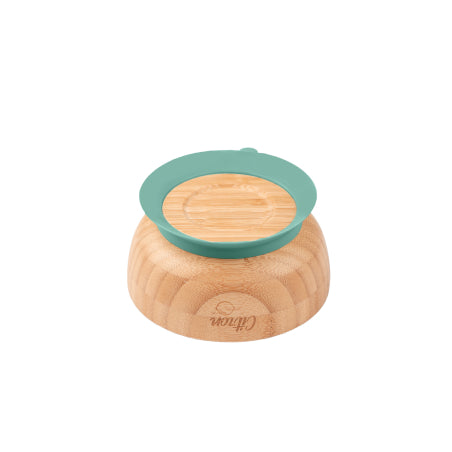 Citron Taça de Bambú c/ Ventosa e Colher - Verde