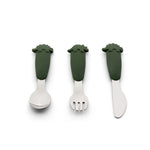 Citron Talheres de Aço e Silicone - Dino Verde