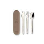 Citron Conjunto de Talheres e Estojo em Silicone - Marron