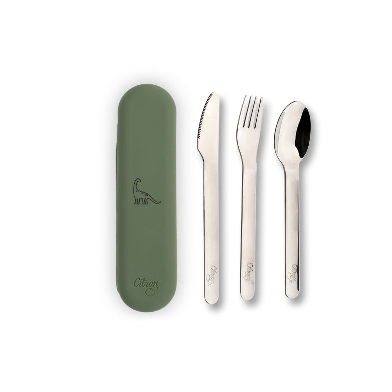 Citron Conjunto de Talheres e Estojo em Silicone - Verde